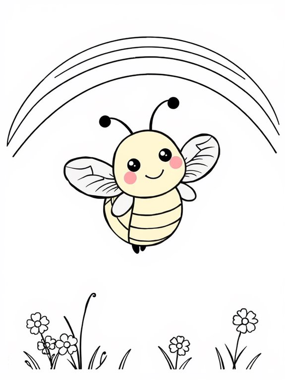 colorful bee coloring page