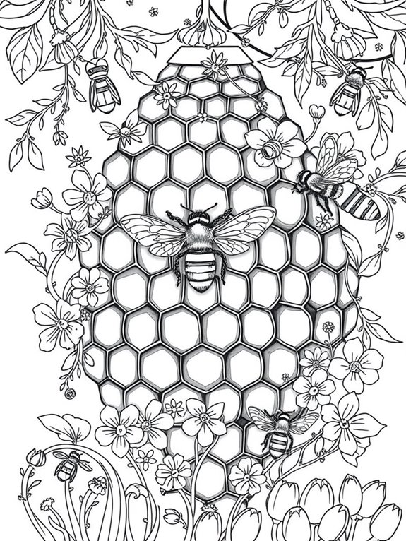 colorful beehive honeycomb design