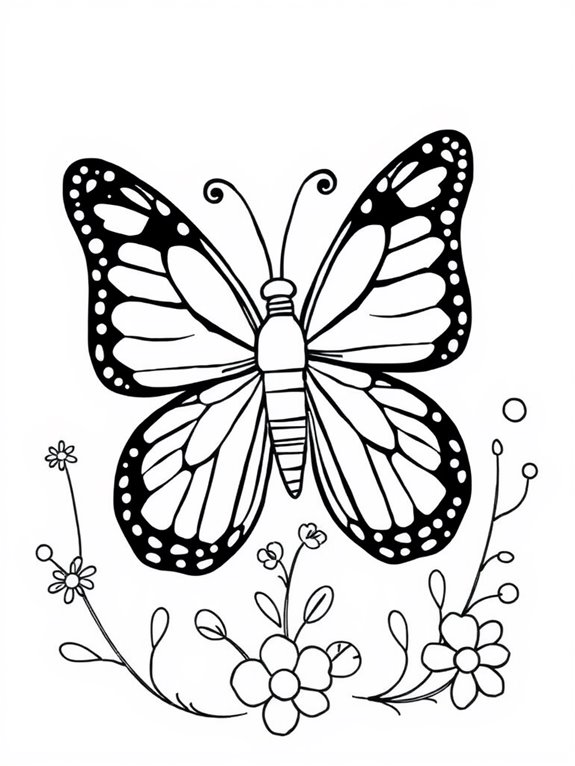 colorful butterfly coloring page