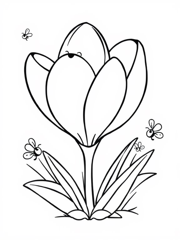 colorful cartoon crocus flower