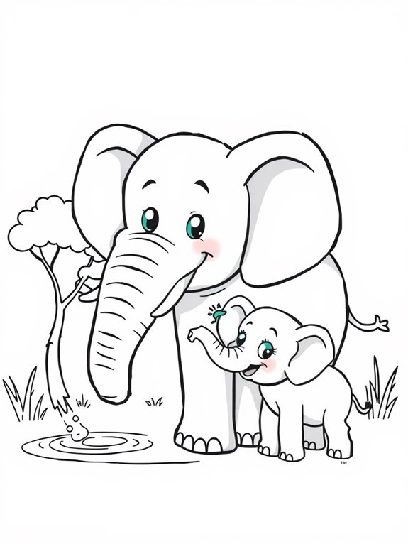 colorful cartoon elephant art