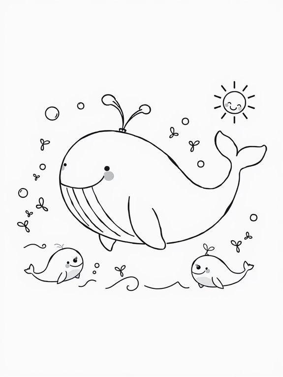 colorful cartoon whale illustration