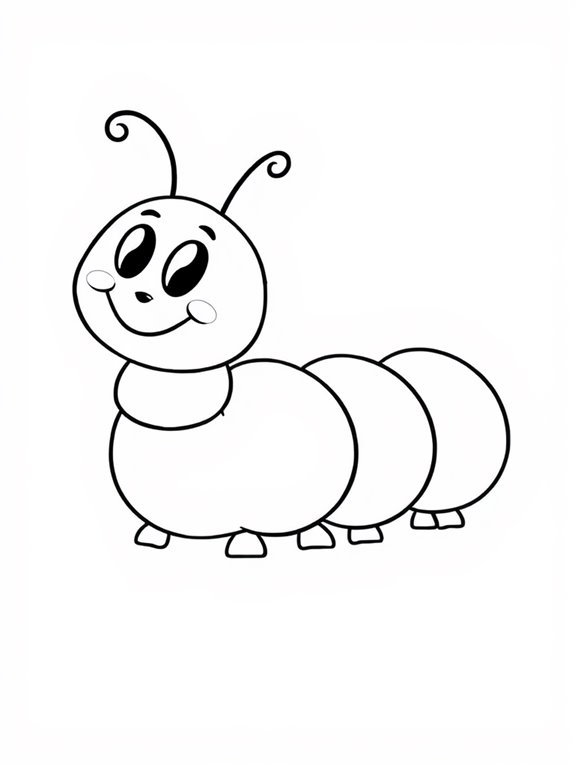 colorful caterpillar coloring page