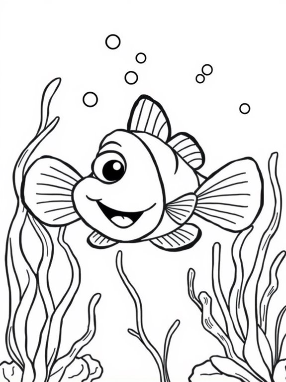 colorful clownfish coloring activity