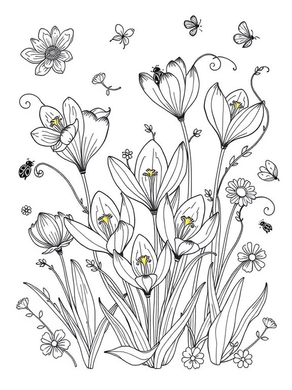 colorful crocus flower design