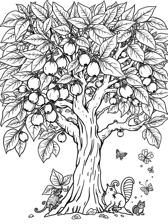 colorful fig tree animals