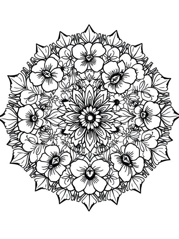 colorful floral mandala design