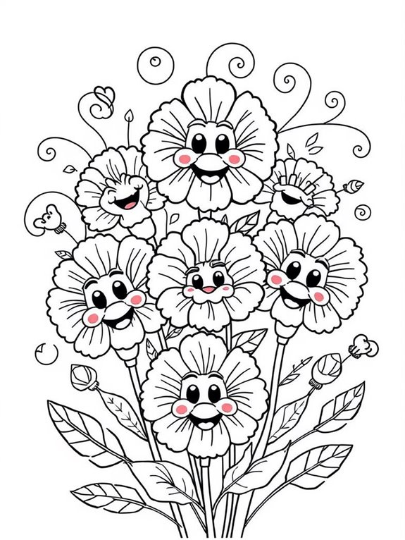 colorful flower coloring page