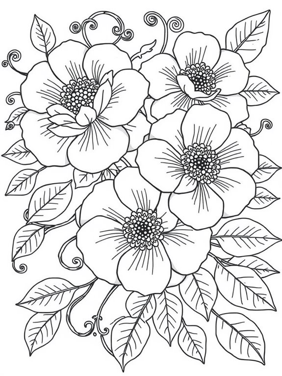 colorful flower coloring page