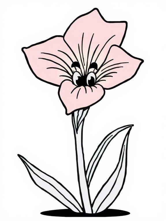 colorful gladiolus cartoon image