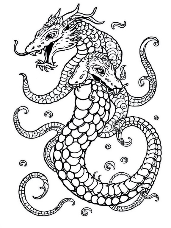 colorful hydra coloring page