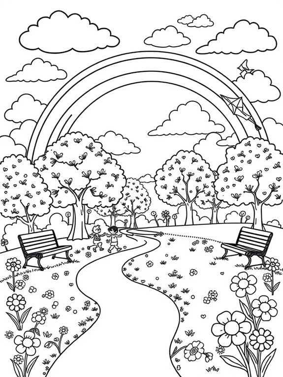 colorful park scene illustration