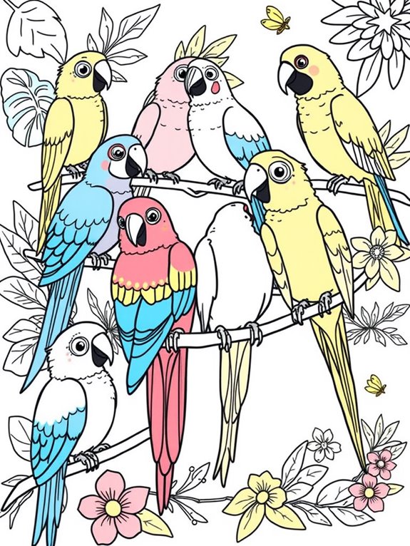 colorful parrots for kids