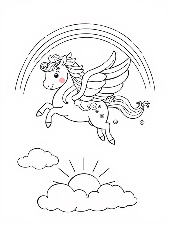 colorful pegasus coloring page