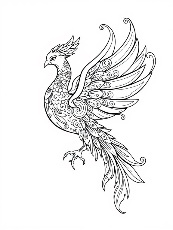 colorful phoenix design illustration