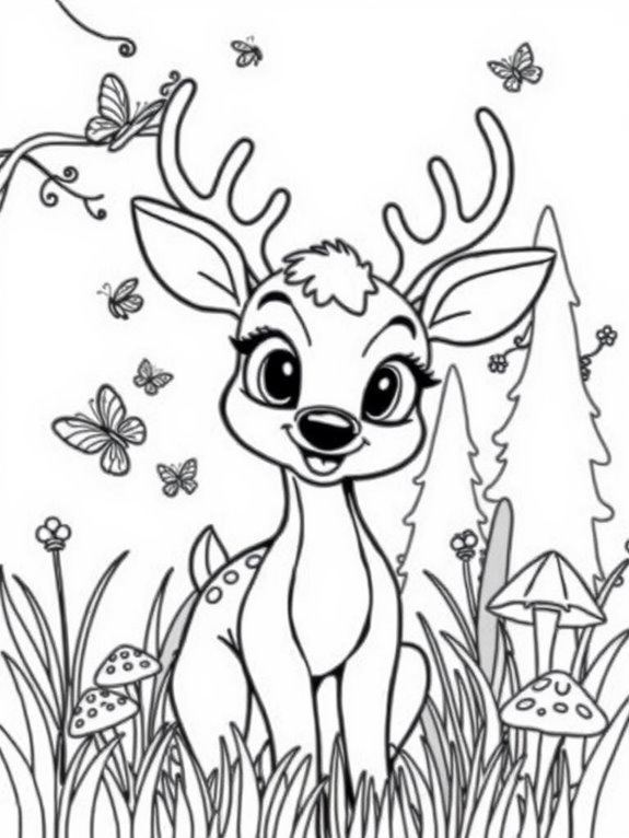 colorful playful deer illustration