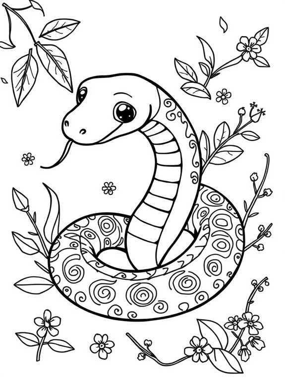 colorful rainforest snake illustration