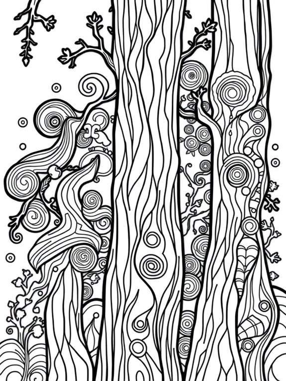 colorful redwood tree design