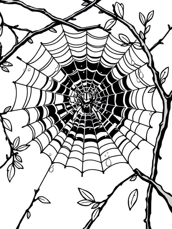 colorful spider web design