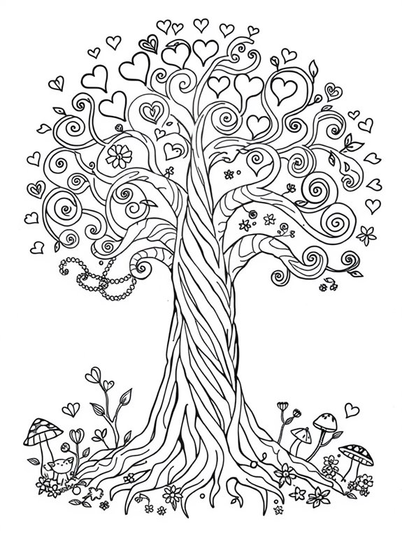 colorful whimsical tree design