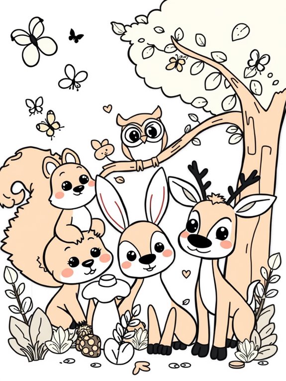 coloring page animal friends