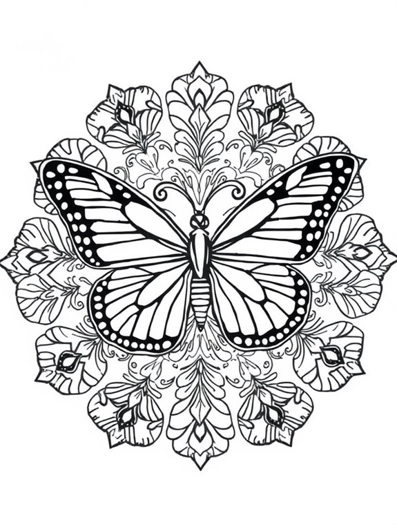 coloring page butterfly design