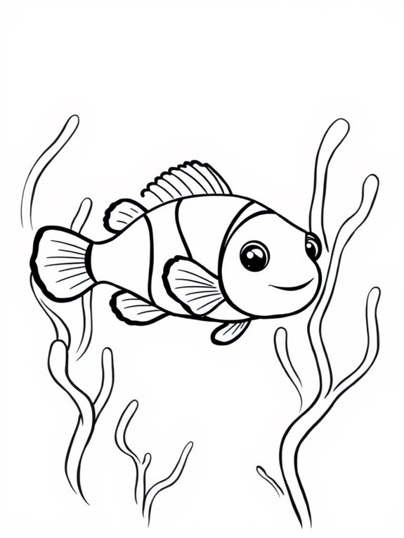 coloring page for clownfish