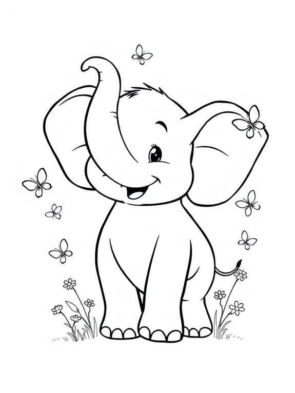 coloring page for elephants