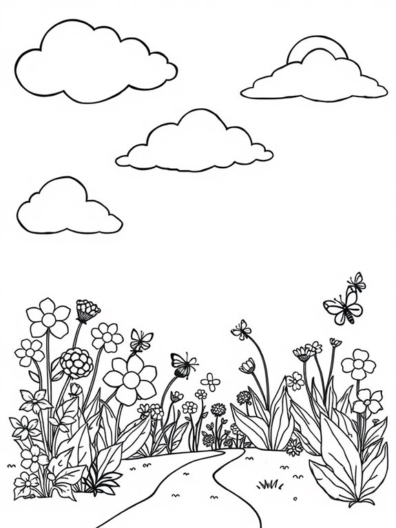 coloring page for garden