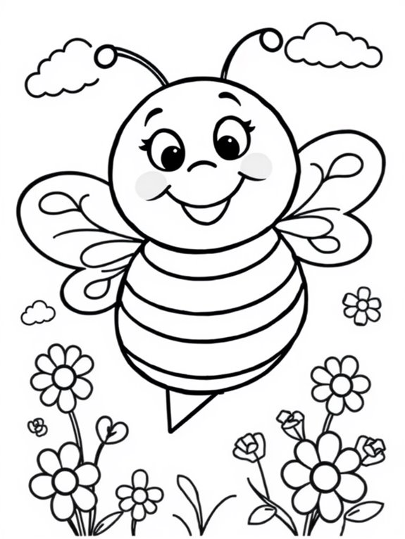 coloring page of bee