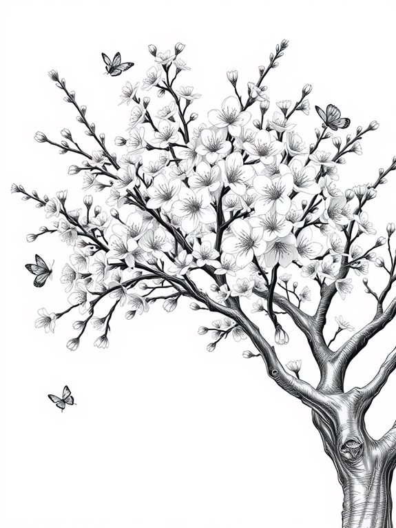 coloring page of blossoms