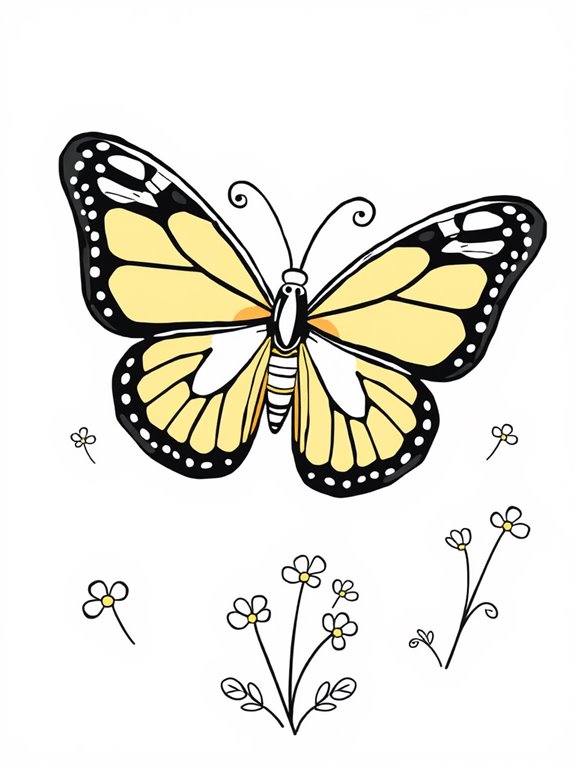 coloring page of butterflies