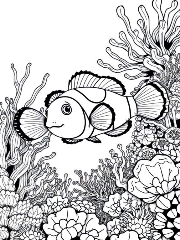 coloring page of clownfish