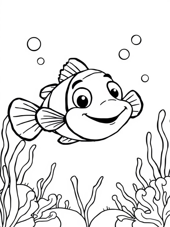 coloring page of clownfish