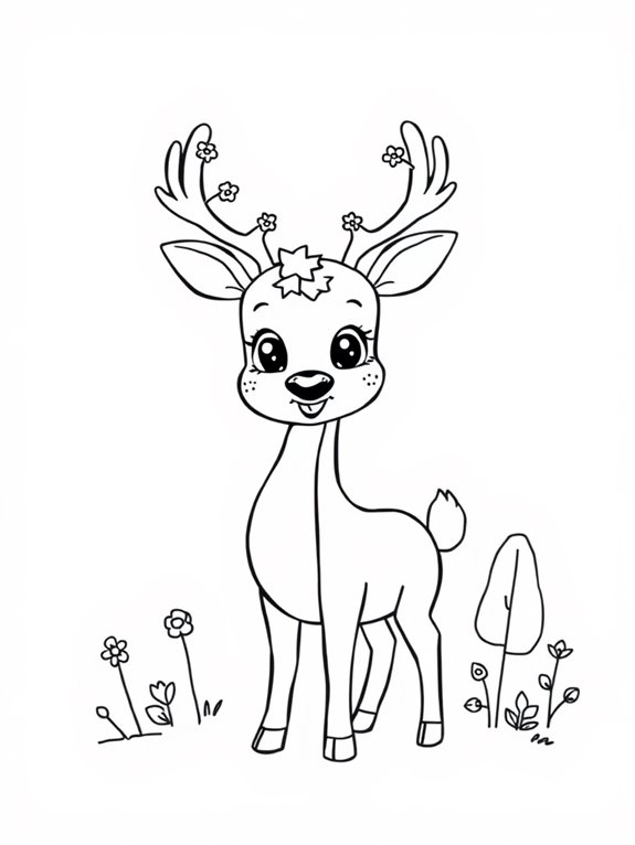 coloring page of deer