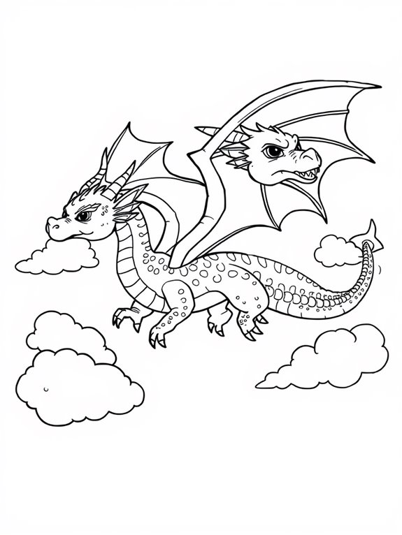 coloring page of dragon