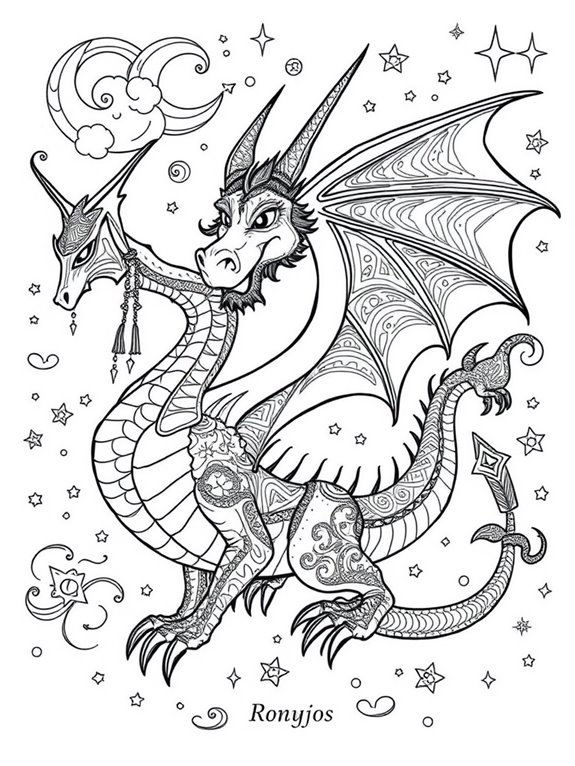 coloring page of dragon