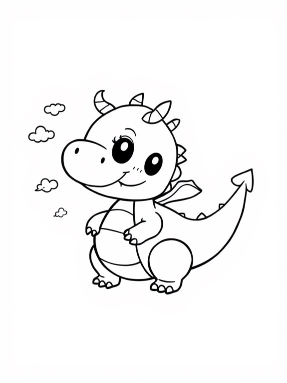 coloring page of dragon