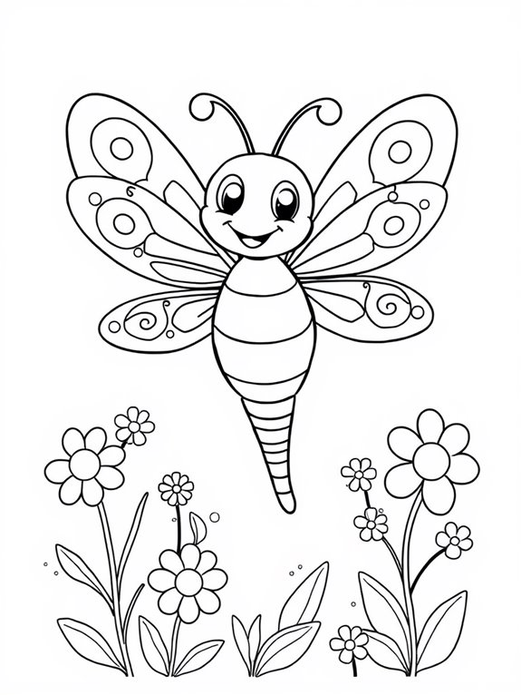 coloring page of dragonfly