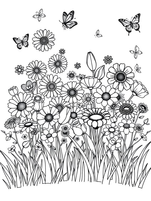 coloring page of flowers