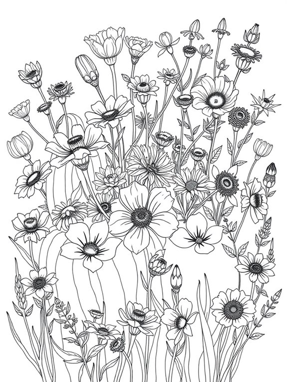 coloring page of flowers