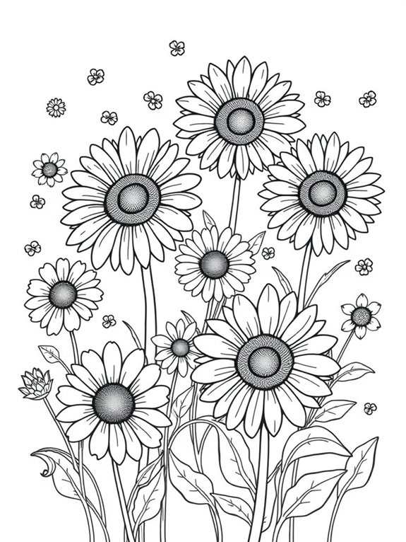 coloring page of flowers