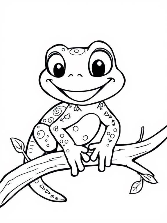 coloring page of gecko