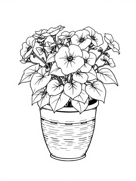 coloring page of geraniums