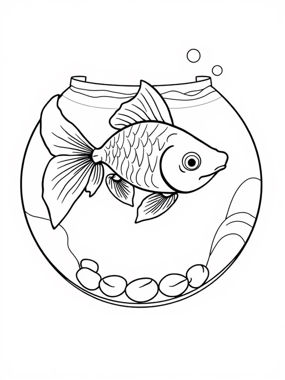 coloring page of goldfish