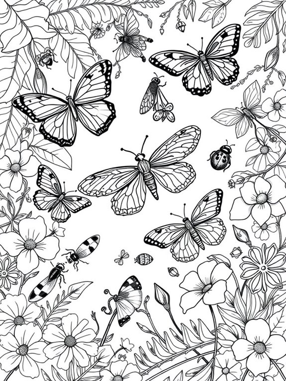 coloring page of insects