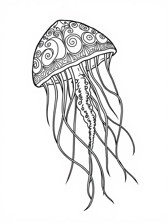 coloring page of jellyfish