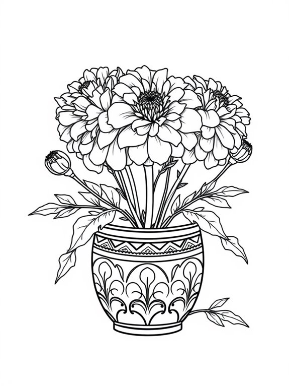 coloring page of marigold