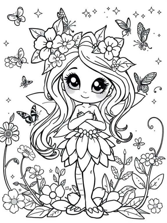 coloring page of nymph