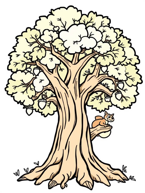 coloring page of oak